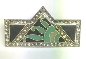 Spilla vintage intarsiata fatta a mano in argento sterling art deco #2 - Foto 1 di 2