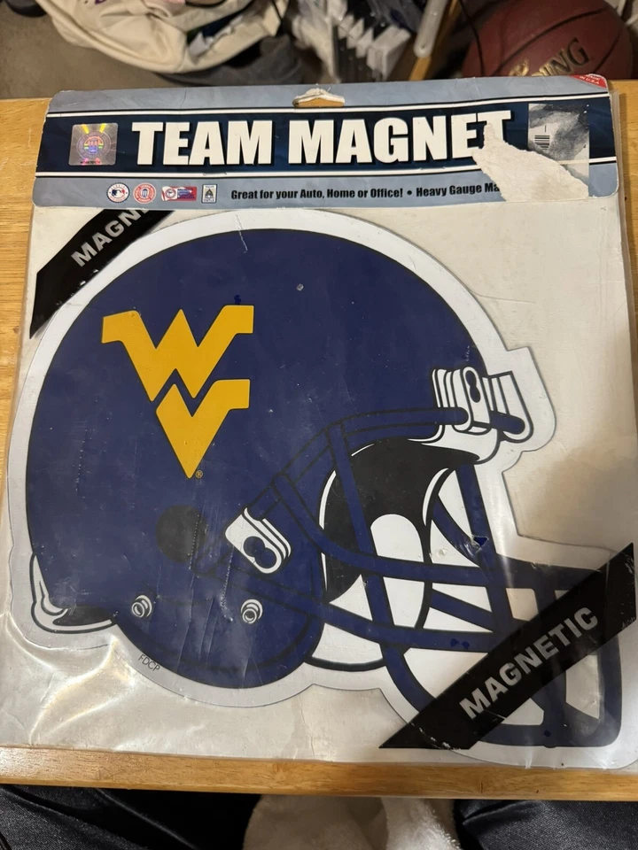 West Virginia University Mountaineers Team Magnet Football Helmet NCAA College - Image 1 of 1