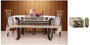 PVC 6 Seater Transparent Dining Table Cover with Placemat Set & Tea Coasters US