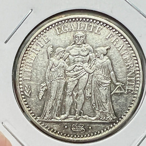1965  FRANCE SILVER 10 FRANCS CROWN COIN