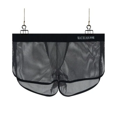 Sexy Ropa Interior Para Hombre Boxer Pantalones Cortos Malla Transparente Gay Boxers Transpirables Foto 1 de 4