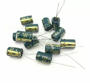 4 Stck. - 220uf 25v 105c radiale Elektrolytkondensatoren USA VERSAND/VERKAUF - Bild 1 von 4