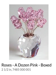 Swarovski Kristall „Ein Dutzend rosa Rosen“ 2 1/2“ hoch, #nicht mehr produziert A 7485 Neu in OVP - Bild 1 von 5