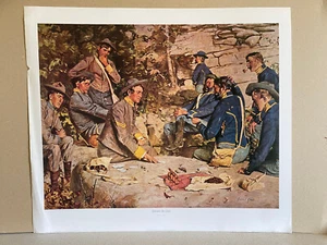 American Civil war MILITARY art print Between the Lines by Gilbert Gaul. damaged - Picture 1 of 4