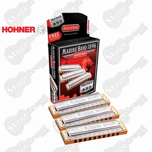 HOHNER MARINE BAND HARMONICA 1896 3 PIECE PRO PACK KEYS C, G & A MADE IN GERMANY - Picture 1 of 1
