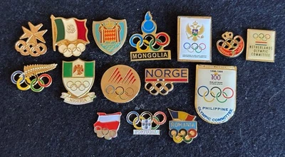 Set #4 - Milano 2026 Winter Olympics - Set of 15 generic NOC pins for trading - Image 1 of 2