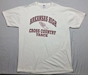 Vintage 90s Russell Athletic Nublend Arkansas High Cross Country T-Shirt Large - Bild 1 von 7