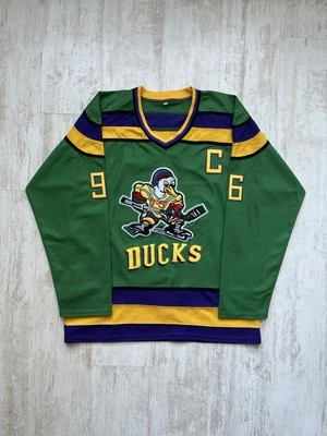Camiseta deportiva vintage de los Mighty Ducks para hombre XLarge Charlie Conway #96 auténtica película de 1992 Foto 1 de 4