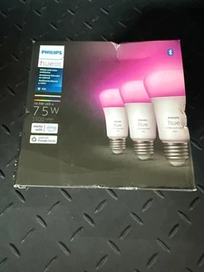 New Philips Hue Smart - 3 Pack - 75W A19 LED Bulb White and Color Ambiance Light - Picture 1 of 1