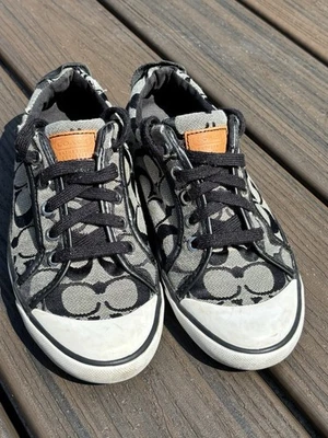 Zapatilla deportiva Coach Signature Barrett para mujer talla 6 negra gris Foto 1 de 4