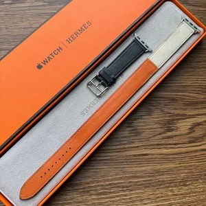 Apple Watch Hermès Bracelet Cuir Double Tour 42mm,41mm 40mm Très Bon état ! - Photo 1/7