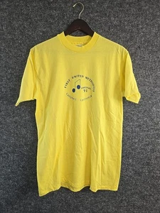 Vtg 90s Hanes Fifty-Fifty Campbell California Single Stitch T-shirt L Methodist - Picture 1 of 8