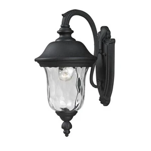 Armstrong Black Outdoor Hardwired Lantern Wall Sconce with No Bulbs Included - Picture 1 of 2