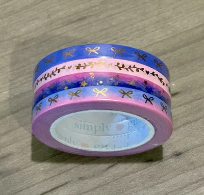 NEW *Vintage* Simply Gilded 5 mm Enchanted Sub Box washi tape set of 4 rolls - Изображение 1 из 2