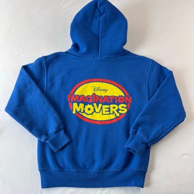 Imagination Movers Disney Blue Hooded Sweatshirt Kids size Small Gildan Tag Y2K - Image 1 of 4