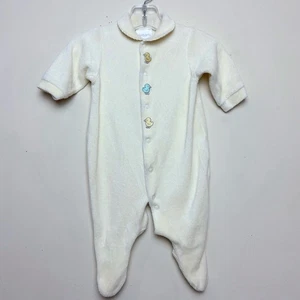 VTG Carters Baby One Piece Sleeper Pajamas Terry Cloth 0-3 M Embroidered Ducks - Picture 1 of 8