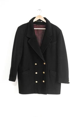 Harrods vintage jacket blazer, UK 16, cashmere/wool, black, Made in England 80s - Image 1 of 4