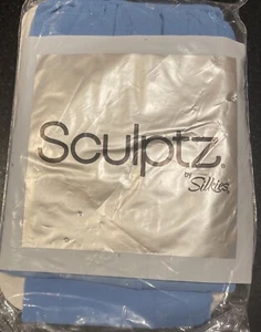 Control Top Opaque Capri Leggings Sculptz by Silkies Cornflower Blue SZ XL NEW - Picture 1 of 4