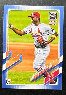 2021 Topps UK Blue Justin Williams #127 31/75 - Image 1 of 2