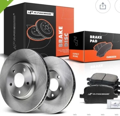 Kit de rotores de freio a disco e pastilhas de cerâmica A-Premium dianteiro ventilado Chevy Pontiac Saturn - Imagem 1 de 2