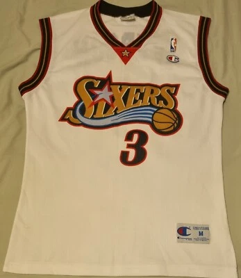 Campeón Europa Philadelphia 76ers Allen Iverson Logo Oro NBA Camiseta M 44 #3... Foto 1 de 3