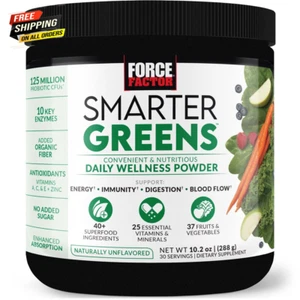 30 Servings Force Factor Smarter Greens Daily Wellness Greens Superfood Powder - Picture 1 of 12