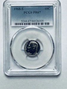 1968-S Roosevelt Dime PCGS PR67 - Picture 1 of 12