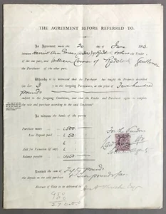 [Somerset, UK]  Freehold and Leasehold Property Auction Agreement   June, 1905 - Picture 1 of 9