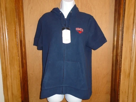SMU Mustangs Women's Short Sleeve Full Zip Polar Fleece Hoodie M L NWT Cover