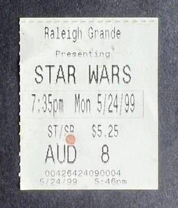 Star Wars: Episodio 1 1999 - Esbozo de boleto de película La amenaza fantasma 24/05/99 apertura - Imagen 1 de 1