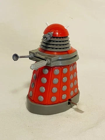 Dr Doctor Who DALEK Red Wind Up BBC Action Figure Loose Tested Works! Cover