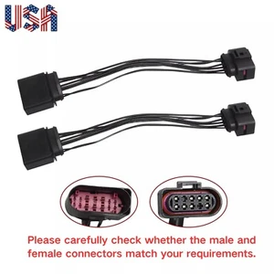 2Pcs 14 to 10 Pin Xenon HID Headlight Connector Adapter for 2015 VW Jetta - Picture 1 of 7