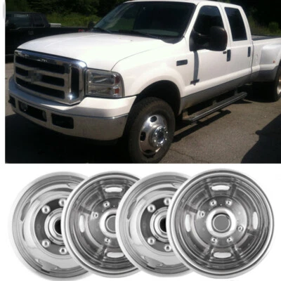 4x 17 " Dual Wheel Simulators Cover 8 Lug Hubcaps Rim for 2005-2021 Ford F-350 - Imagem 1 de 4