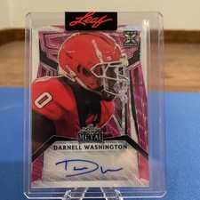 2023 LEAF METAL DARNELL WASHINGTON PINK WAVE ROOKIE AUTO 1/1