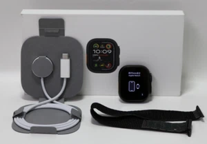 Factory Unlocked Apple Watch Ultra 2 49MM Black Titanium W/ Nylon Loop Band MINT - Zdjęcie 1 z 14