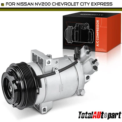 Compresor de aire acondicionado con polea de 6 ranuras para Chevy City Express 15-18 Nissan NV200 13-20 Foto 1 de 4