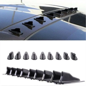 Juego de 10 aletas universales para techo de coche alerón ala fibra de carbono techo vórtice generador - Imagen 1 de 11