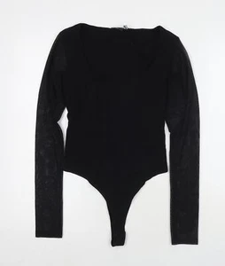 ASOS Womens Black Polyester Bodysuit One-Piece Size 8 Snap - Picture 1 of 10