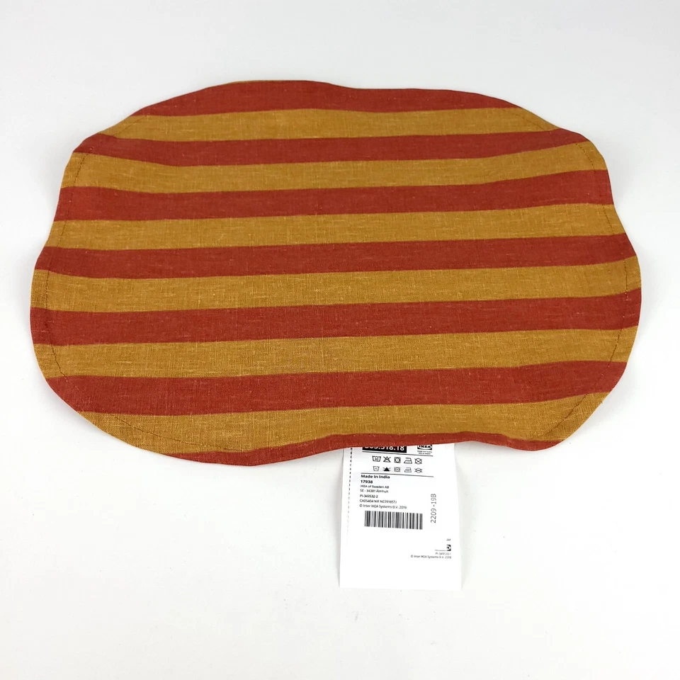 4x IKEA KRÖSAMOS KROSAMOS Place Mat Stripe Yellow-Red Brown (305.318.18)