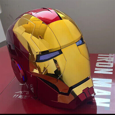 US! AUTOKING Iron Man MK5 1:1 Helmet Wearable Voice-control Golden Mask Cosplay • 274.64$