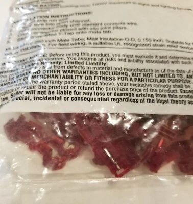 100x 3M 951 Self-Stripping Electrical Tap Connector Red Nylon 22-18AWG 105°C USA - Image 1 of 4