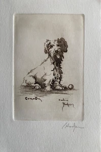 1920 estampado antiguo: 'Come On' de Cedric Hodgson - Imagen 1 de 3