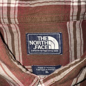 The North Face Flannel Shirt Mens Extra Large Brown Plaid Cotton - Picture 1 of 6