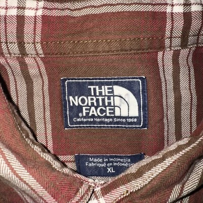 The North Face Flannel Shirt Mens Extra Large Brown Plaid Cotton - Image 1 of 4