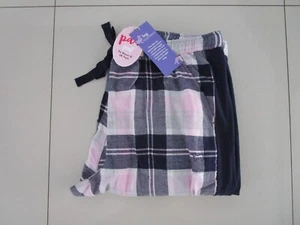 Peter Alexander Plus Buffalo Navy/Pink Check Flannelette Leg Warmer Pant Size 2+ - Picture 1 of 3