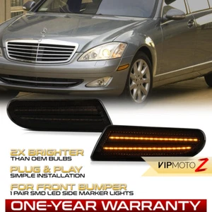 Full LED Smoked Side Marker Lights For 2000-2006 Benz S-Class W220 S430 S500 S55 - Picture 1 of 10