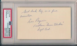 Leo Paquin Fordham 7 Blocks of Granite Signed/Auto 3x5 Index Card PSA/DNA 155381 - Picture 1 of 2