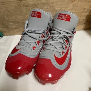 Nike BSBL Huarache Baseball Cleats Men' Size 15 Color Red and Gray with White - Picture 1 of 8
