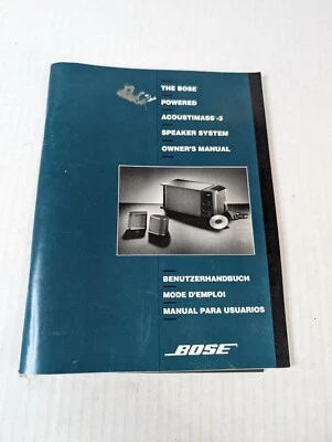 SISTEMA DE ALTAVOCES BOSE ACOUSTIMASS-3 MANUAL DEL PROPIETARIO ORIGINAL. Foto 1 de 4