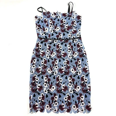 Vestido Vaina Adelyn Rae Harlow Encaje Talla Grande Azul Y Vino Foto 1 de 4